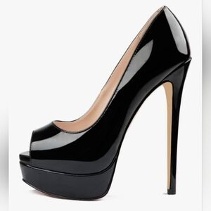 MERUMOTE Women's Platform Stiletto Pumps 6 inch Heels, Peep Toe Shoes